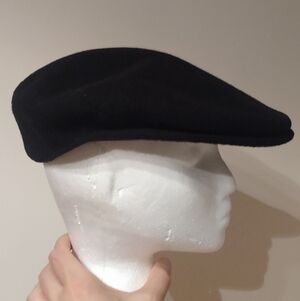 KANGOL Made In UK Britian Black 100% Wool Winter Newsboy Beret 504 Flat Cap Hat